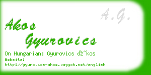 akos gyurovics business card